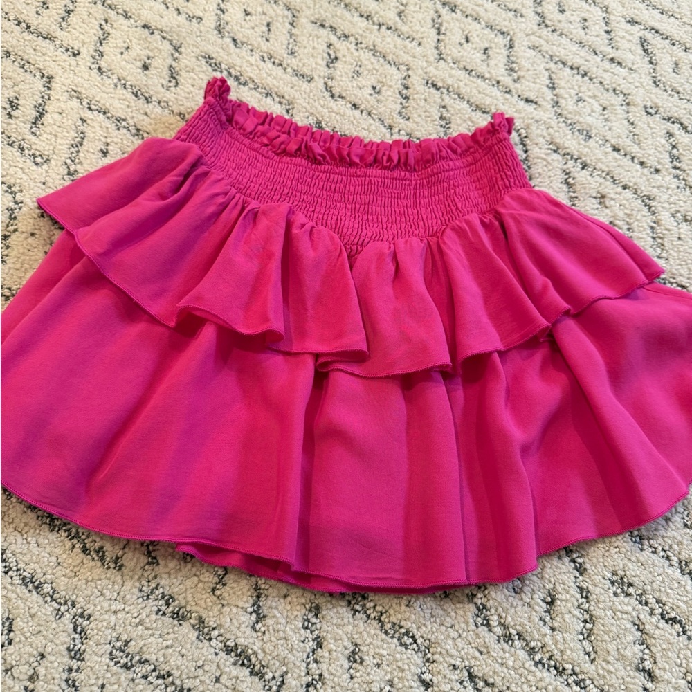 Katie J NYC Fuchsia Ruffled skirt